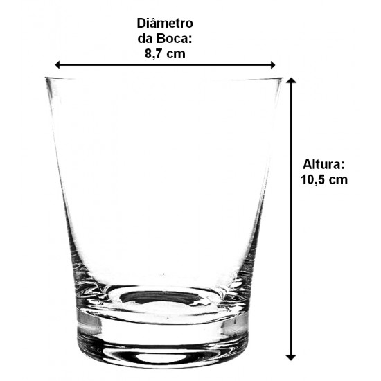 Jogo 6 Copos 340ml 10,5cm Altura Sophia Em Cristal Ecológico Bohemia
